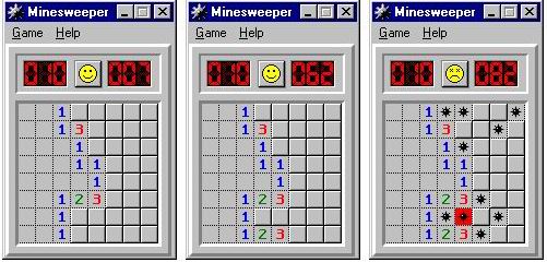 Minesweeper Computer 8 Bit Game, Real Position for the End of a